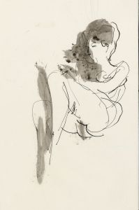 Peter Collins ARCA - c.1970s Pen and Ink Drawing, Nude Study
