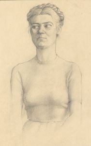 Peter Collins ARCA - c.1970s Graphite Drawing, Portrait of a Young Woman 