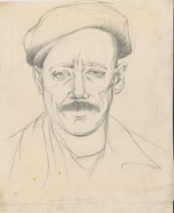 Peter Collins ARCA - c.1970s Graphite Drawing, Portrait of a Military Man