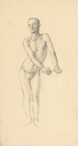 Peter Collins ARCA - c.1970s Graphite Drawing, Standing Male Nude