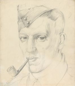 Peter Collins ARCA - c.1970s Graphite Drawing, Portrait of a Military Man