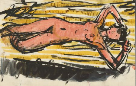 Peter Collins ARCA - c.1970s Watercolour, Standing Female Nude