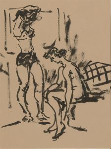 Peter Collins ARCA - 26 c.1970s India Ink, Ladies Undressing 