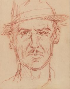 Peter Collins ARCA - c.1970s Sanguine, Portrait of a Man