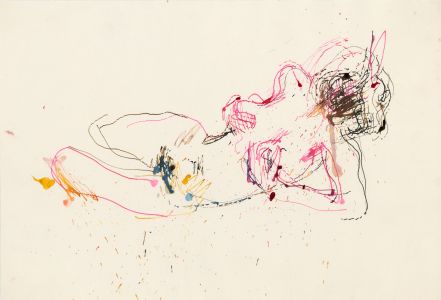 Peter Collins ARCA - c.1970s India Ink, Reclining Nude in an Interior