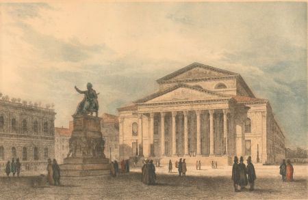 L. Hoffmeister - 19th Century Aquatint, Maxplatz in München