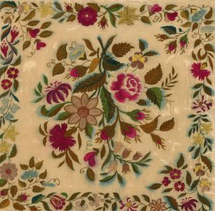 Early 20th Century Silkwork Embroidery - Floral Design