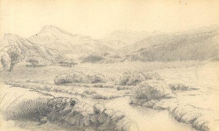 C. L. Robertson - A Set of Six c. 1888 Graphite Drawings, Landscapes