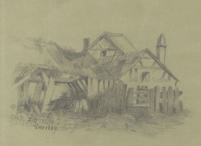 Monogram F.L. - Set of 3 Graphite Drawings, Landscapes