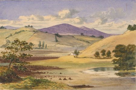 19th Century Watercolour - Rolling Landscape