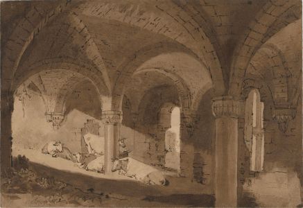After JMW Turner - 19th Century Watercolour, The Crypt of Kirkstall Abbey