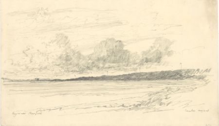 Sir Reginald Blomfield RA - Signed 1934 Graphite Drawing, Coastal Landscape