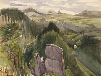T. Dobson - Late 19th Century Watercolour, From the Bastei