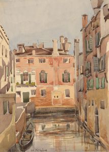 T. Dobson - Late 19th Century Watercolour, Venice Scenery