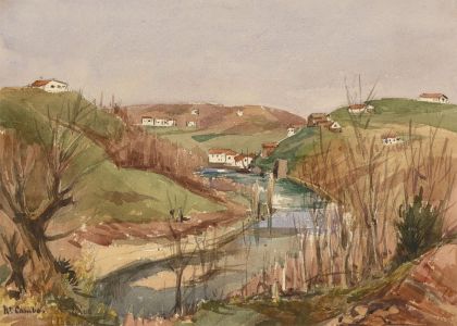 T. Dobson - Late 19th Century Watercolour, River Scene