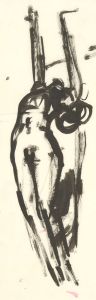 Peter Collins ARCA - c.1970s India Ink, Standing Female Nude