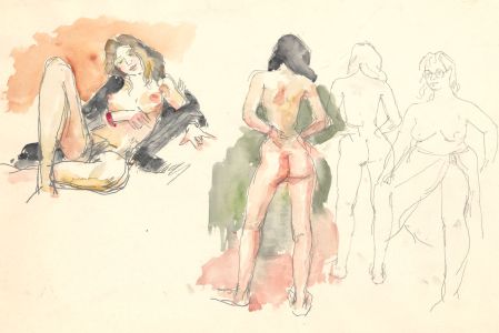 Peter Collins ARCA - c.1970s Watercolour, Female Nudes