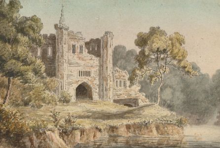 Miniature Early 19th Century Watercolour - Cathedral Ruins