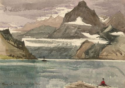 T. Dobson - Late 19th Century Watercolour, Bay of Uri, Switzerland