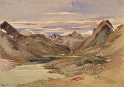 T. Dobson - Late 19th Century Watercolour, Swiss Mountain Landscape