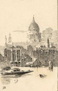 Alexander Blackwood - Late 19th Century Pen and Ink Drawing, View of Venice