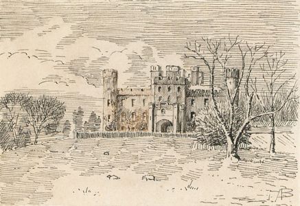 Alexander Blackwood - Late 19th Century Pen and Ink Drawing, View of a Castle