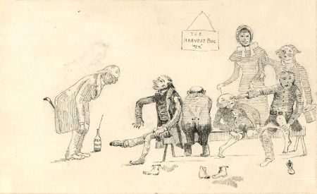 Alexander Blackwood - Late 19th Century Pen and Ink Drawing, Figures in a Tavern