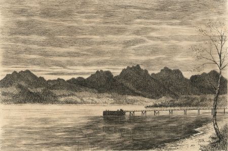 Alexander Blackwood - Late 19th Century Pen and Ink Drawing, River Landscape
