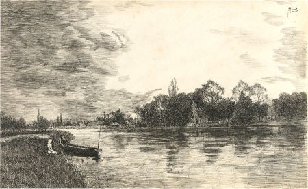 Alexander Blackwood - Late 19th Century Pen and Ink Drawing, Fishing on a River