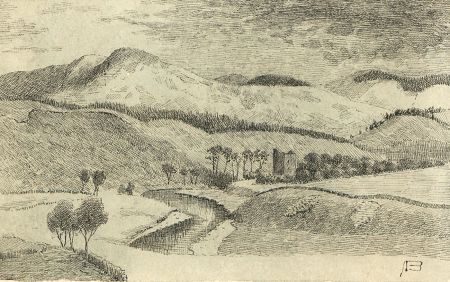Alexander Blackwood - Late 19th Century Pen and Ink Drawing, Highlands Landscape