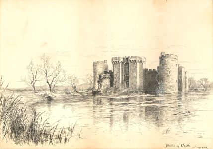 Alexander Blackwood - Late 19th Century Pen and Ink Drawing, Bodiam Castle