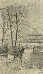 Alexander Blackwood - Late 19th Century Pen and Ink Drawing, Moonlit Landscape