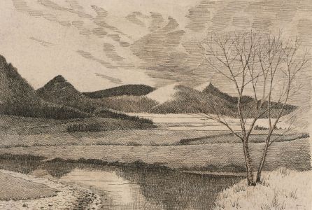 Alexander Blackwood - Late 19th Century Pen and Ink Drawing, Highland Landscape