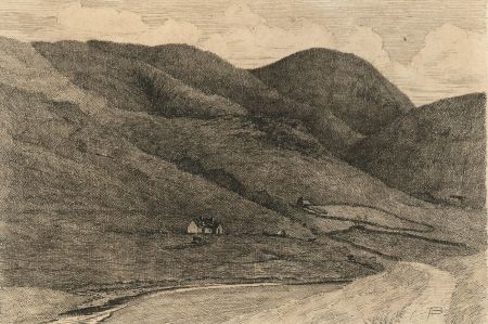 Alexander Blackwood - Late 19th Century Pen and Ink Drawing, Highland Landscape