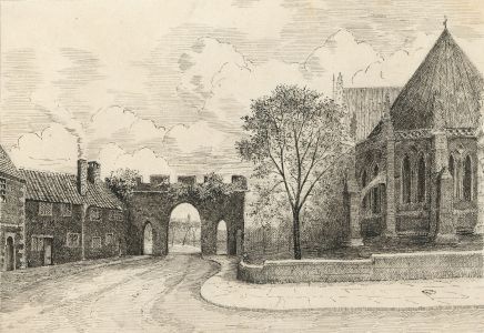 Alexander Blackwood - Late 19th Century Pen and Ink Drawing, Street View