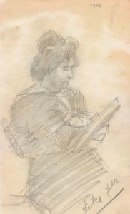 A Set of Three Early 20th Century Graphite Drawing - Portrait Studies