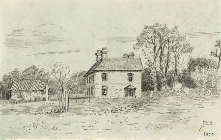 Alexander Blackwood - 1893 Pen and Ink Drawing, House in a Landscape