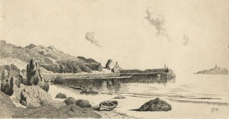 Alexander Blackwood - Late 19th Century Pen and Ink Drawing, Coastal Landscape