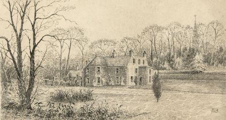 Alexander Blackwood - Late 19th Century Pen and Ink Drawing, House in Landscape