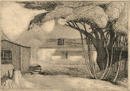 William Heaton Cooper (1903-1995) - 20th Century Etching, View of Farm Buildings