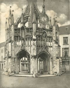 A.B. Calvey - Mid 20th Century Etching, Market Cross, Salisbury