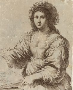 Early 19th Century Etching - Portrait of a Woman Reading