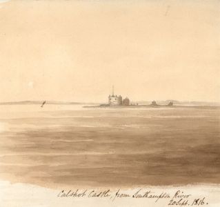 M. S. Jeffs - Sepia 1816 Watercolour, Calshot Castle