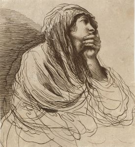 Fine Italian School 18th Century Pen and Ink Drawing - Portrait of a Woman