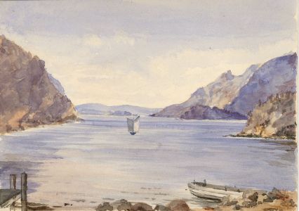 English School Late 19th Century Watercolour - Mountainous Lake Landscape