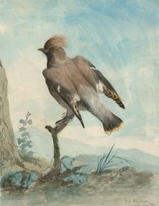 Jean Jacques Haakman - Signed 1874 Watercolour, Bird in a Landscape