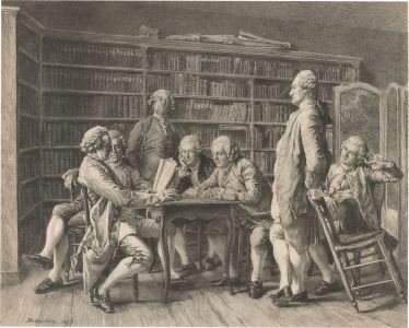 After Jean L. E.Meissonier - 1907 Lithograph, Economists in a Library