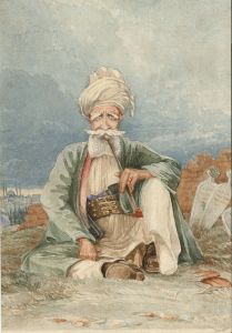 Late 19th Century Watercolour - Man in a Middle Eastern Landscape