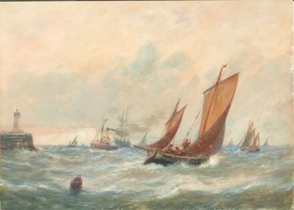 Attributed to Richard Malcolm Lloyd (1855-1892) -Watercolour, Ships Return