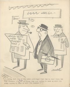 Robert S. E Coram (Maroc) - 20th Century Graphite Drawings, Comic Illustrations